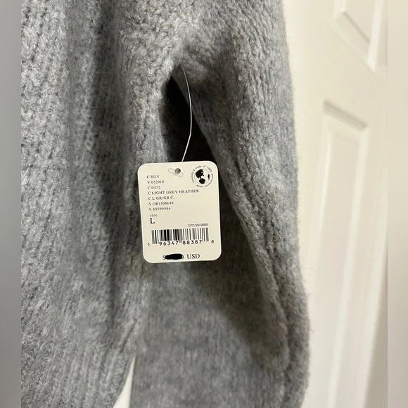 NWT Free People Turtleneck Sweater Grey Size Large - Picture 6 of 8